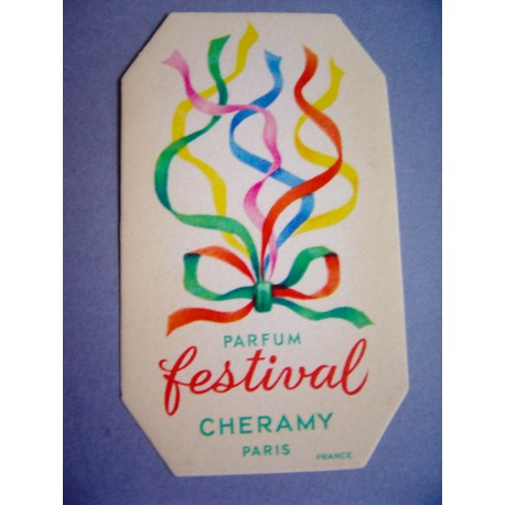 Ancienne carte parfumée Festival de Cheramy
