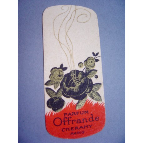 Ancienne carte parfumée Offrande de Cheramy