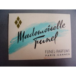 Ancienne carte parfumée Mademoiselle Funel de Funel