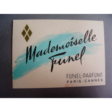 Ancienne carte parfumée Mademoiselle Funel de Funel