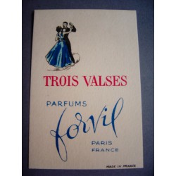 Ancienne carte parfumée Trois Valses de Forvil