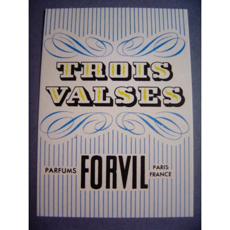 Ancienne carte parfumée Trois Valses de Forvil