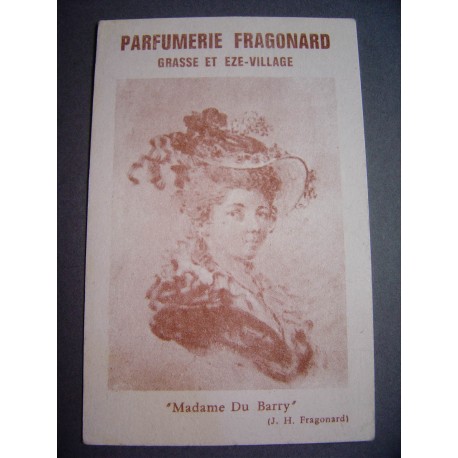 Ancienne carte parfumée Madame du Barry - Parfumerie Fragonard