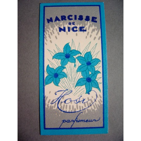 Ancienne carte parfumée Narcisse de Nice de Hosi