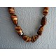 Long collier en perles Oeil de tigre