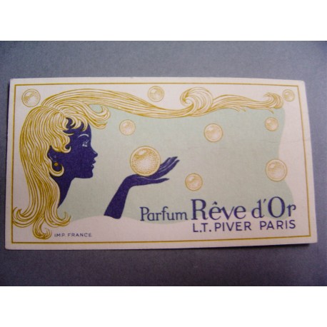 Ancienne carte parfumée Rêve d'Or de L.T. Piver