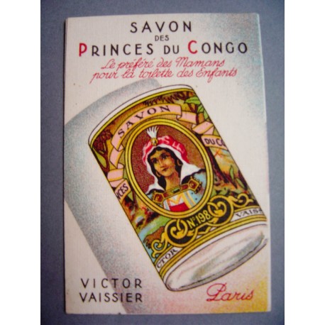 Ancienne carte parfumée Savon des Princes du Congo de Victor Vaissier