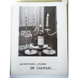 Ancienne publicité originale noir & blanc Campari 1953