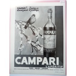 Ancienne publicité originale noir & blanc Campari 1954