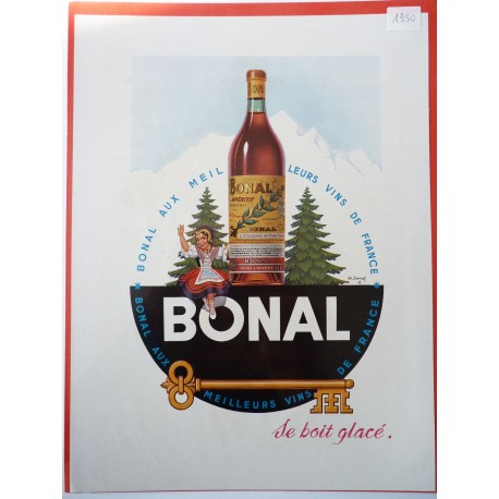 Ancienne publicité originale couleur Bonal de Lemmel 1950