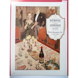 Ancienne publicité originale couleur pour le Bourgogne Geisweiler de Paulin 1948
