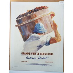 Ancienne publicité originale couleur pour le Bourgogne Antonin Rodet 1947