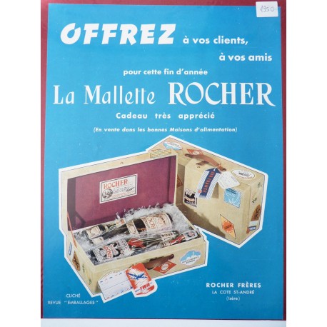 Ancienne publicité originale couleur pour la malette Rocher 1950