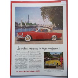 Ancienne publicité originale couleur pour la Studebaker 1953