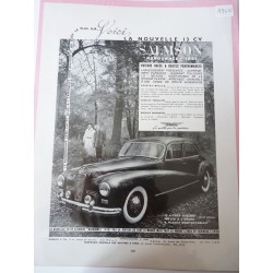 Ancienne publicité originale noir & blanc Salmson 1950