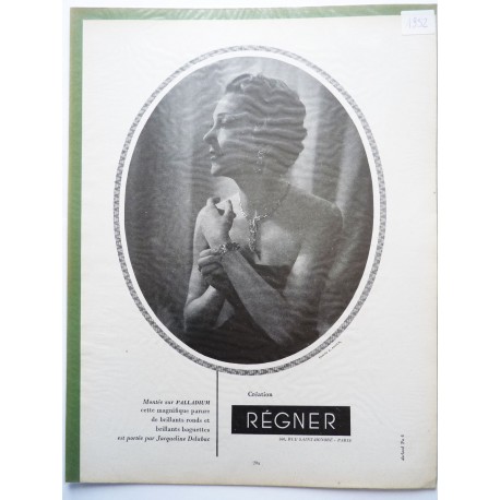 Ancienne publicité originale noir & blanc Régnier avec Jacqueline Delubac 1952