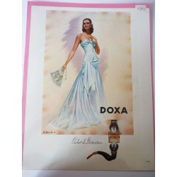 Ancienne publicité originale couleur Doxa de Charles Lemmel 1947
