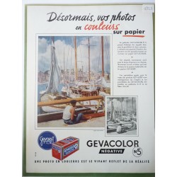 Ancienne publicité originale couleurs pour les films Gevacolor de Gevaert 1953