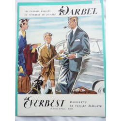 Ancienne publicité originale couleur pour les vêtements Darbel Everbest de Delmar 1953