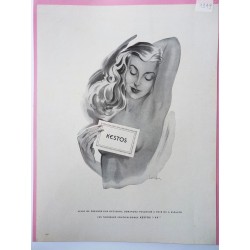 Ancienne publicité originale couleur Kestos de Langlais 1949