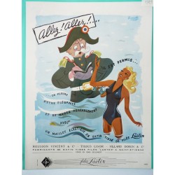 Ancienne publicité originale couleur pour les maillots de bain Lastex 1949