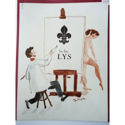 Ancienne publicité originale couleur pour Les Bas Lys de Oleg Zinger 1948