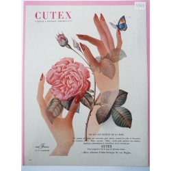 Ancienne publicité originale couleur Cutex 1949