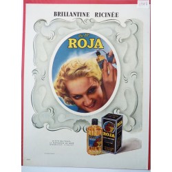 Ancienne publicité originale couleur pour la brillantine Roja 1947