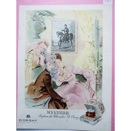 Ancienne publicité originale couleur Mystère d'Orsay de Delfau 1946