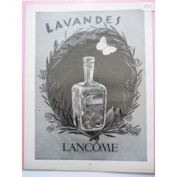 Ancienne publicité originale noir & blanc Lavandes de Lancôme  Illustration de E. M. Pérot 1952