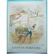 Ancienne publicité originale couleur pour les parfums Lanvin  Illustration de Guillaume Gillet 1950