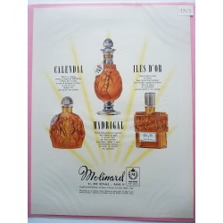 Ancienne publicité originale couleur pour les parfums Molinard 1953